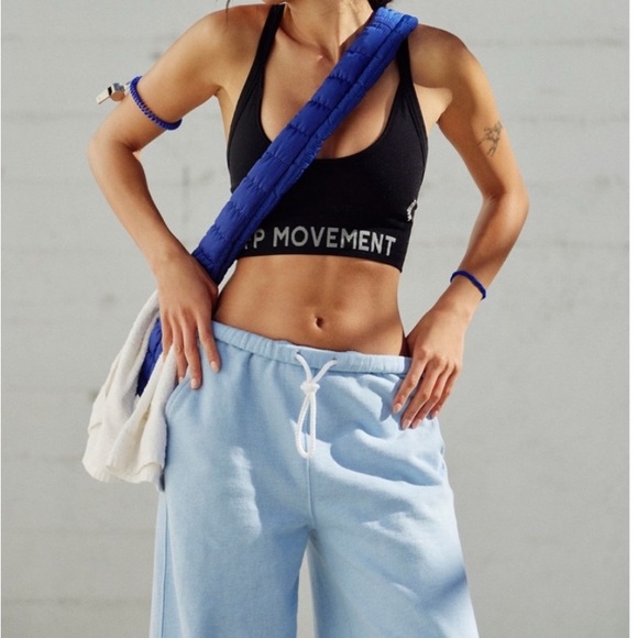 Free People Movement For The Win Blue Wide Leg Sweatpants Sz XL NWT - Picture 2 of 13